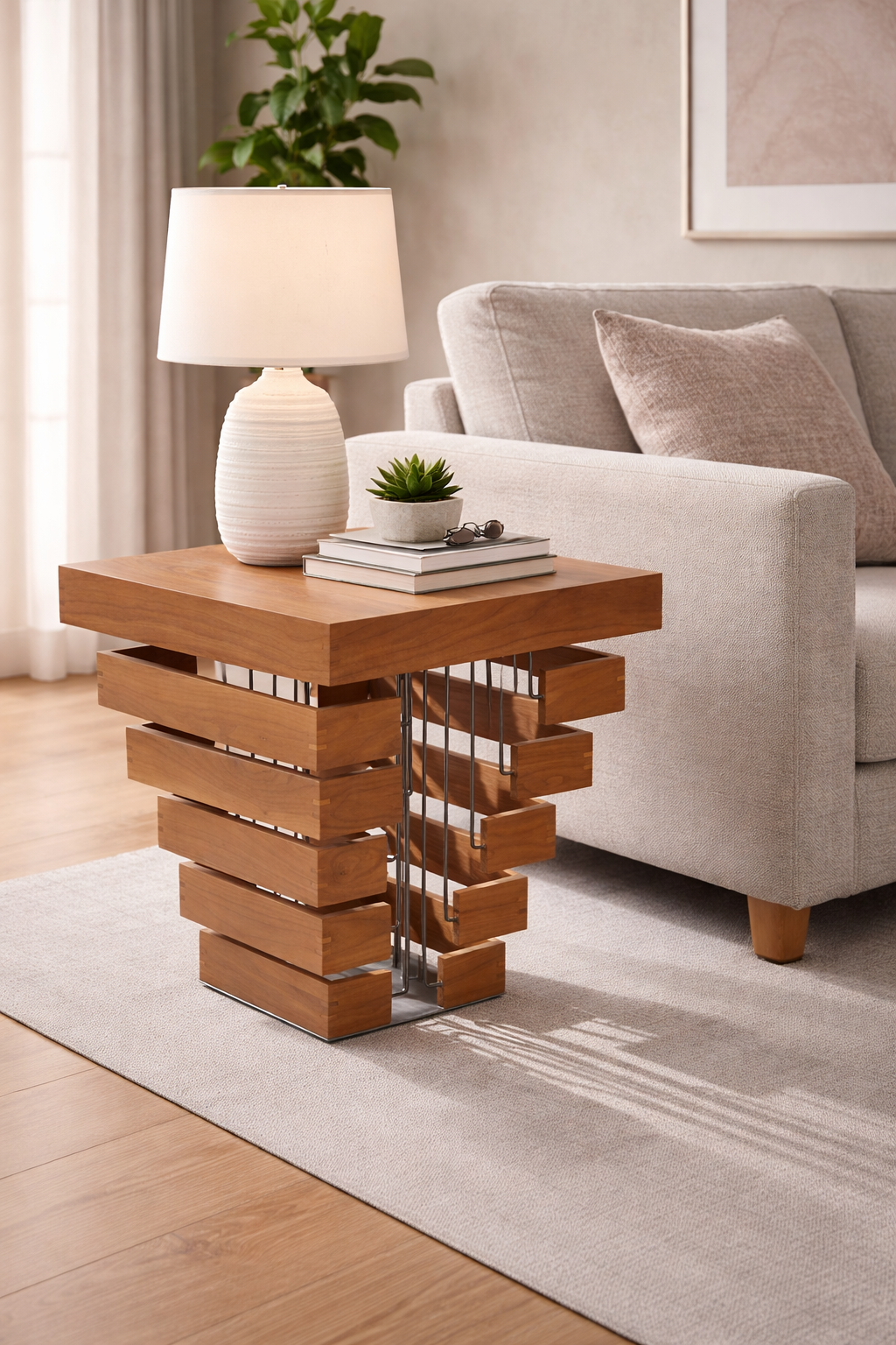 Walnut End Table by K Fisher Designs